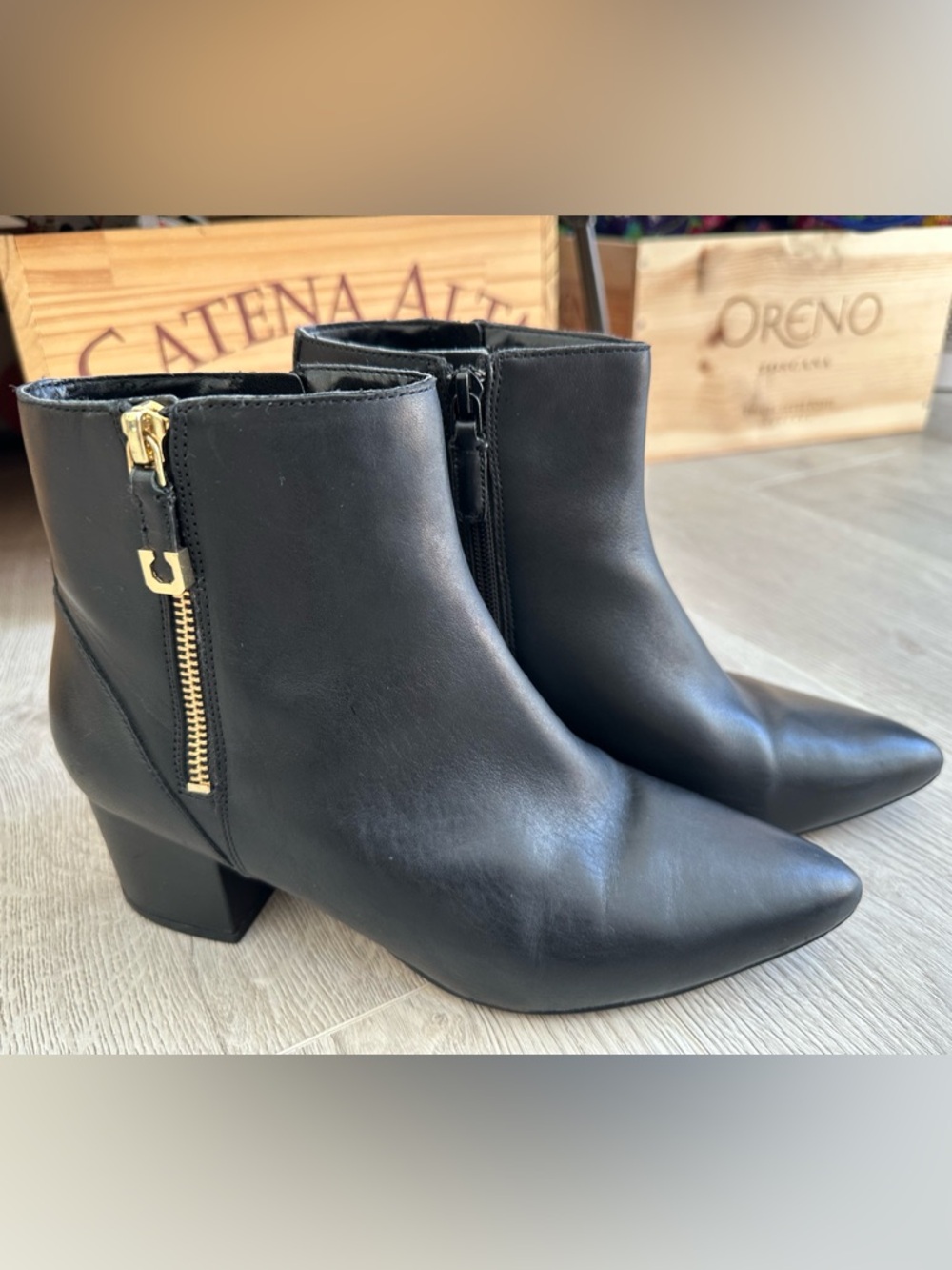 Cole Haan Eva Bootie – Black Leather Ankle Boots – Size 8.5